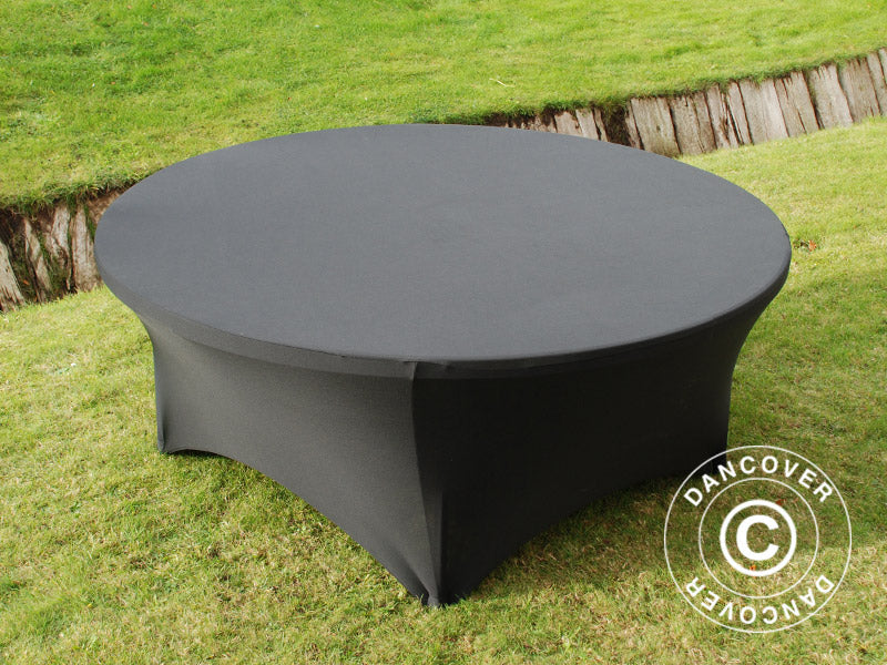 Elastyczny pokrowiec na stół Ø183x74cm, Czarny