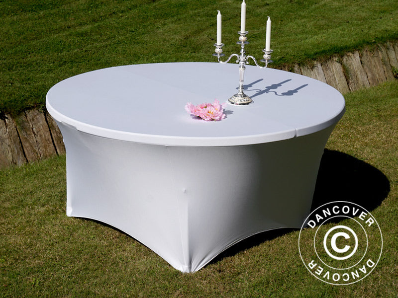 Elastyczny pokrowiec na stół Ø152x74cm, Biały