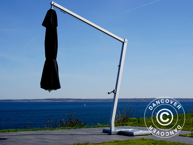 Parasol na wsporniku Bahamas, Ø4m, Czarny