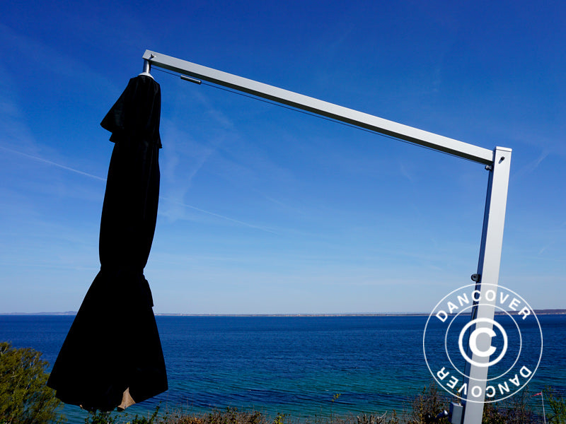 Parasol na wsporniku Bahamas, Ø4m, Czarny