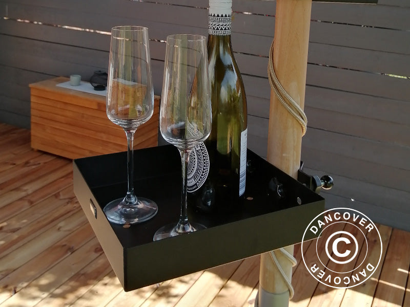 Stolik do parasola, 25x25cm, Czarny, 1 szt.