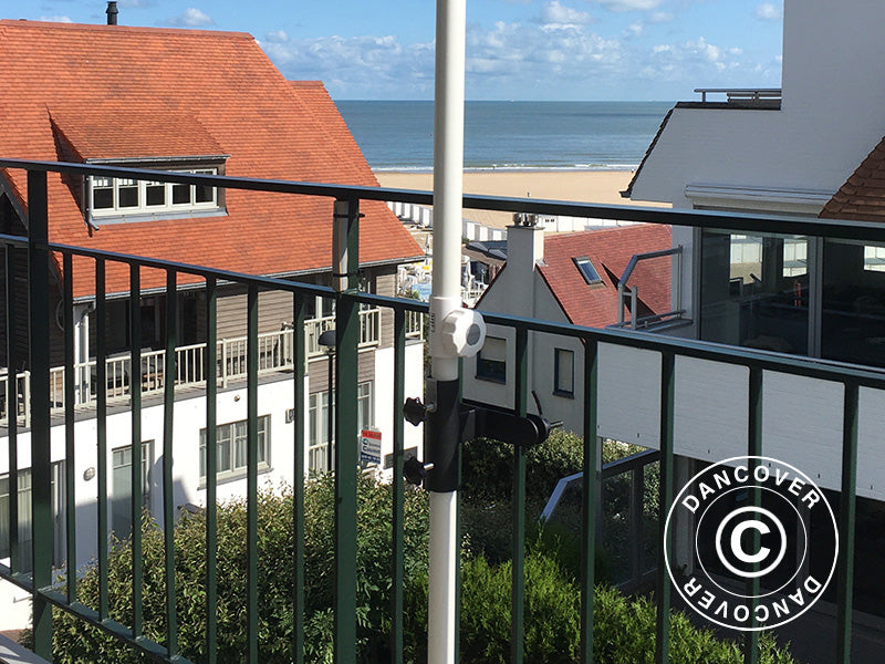 Uchwyt do parasola montowany na balustradzie balkonu, Czarny