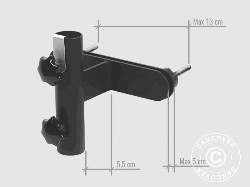 Uchwyt do parasola montowany na balustradzie balkonu, Czarny