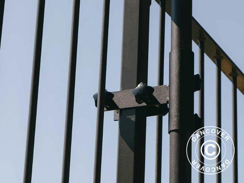 Uchwyt do parasola pionowy montowany na balustradzie balkonu, Czarny