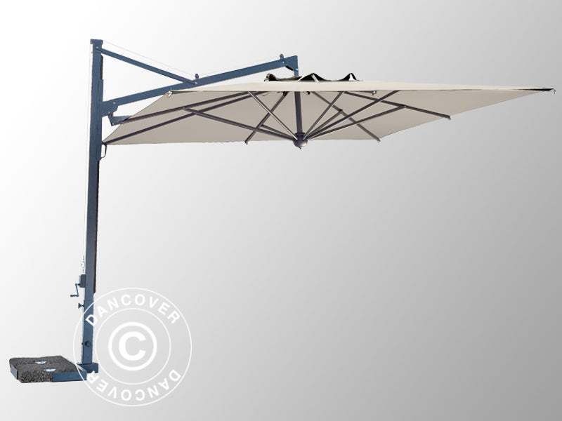 Parasol na wysięgniku Galileo Dark, 3,5x3,5m, Ecru
