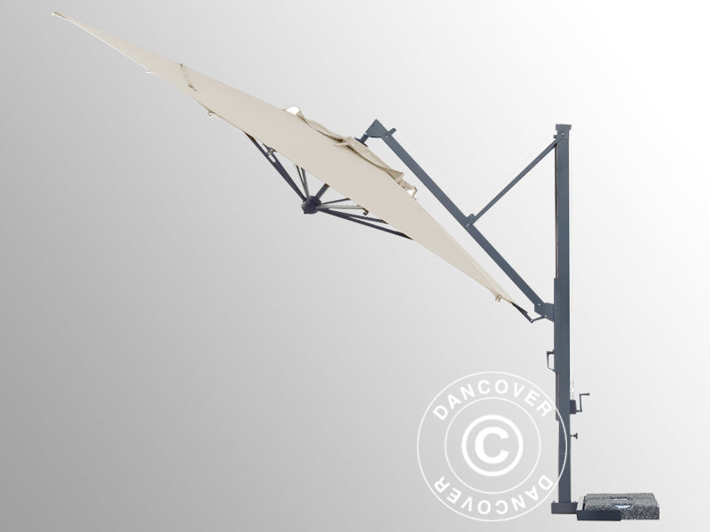 Parasol na wysięgniku Galileo Dark, 3,5x3,5m, Ecru