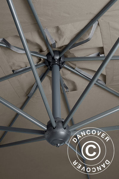 Parasol na wysięgniku Galileo Dark, 3,5x3,5m, Szary taupe