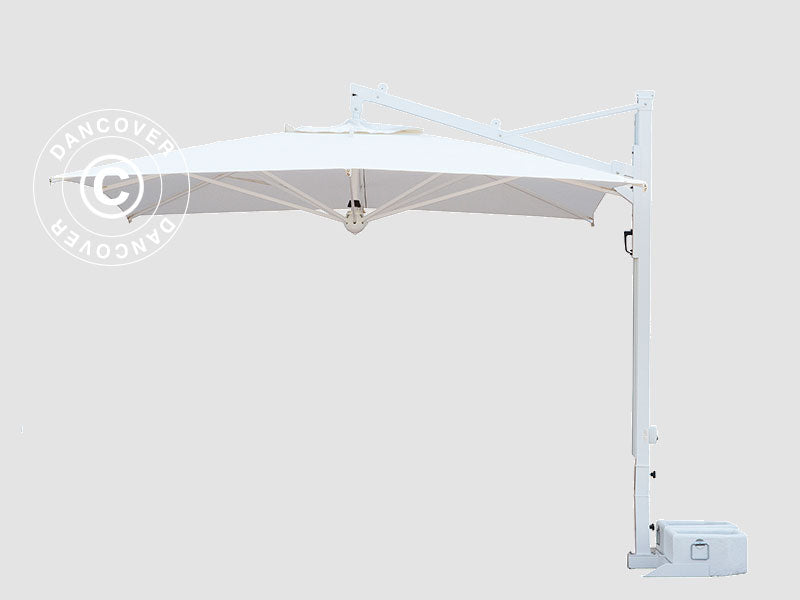 Parasol na wysięgniku, Galileo White. 3,5x3,5m, Ecru