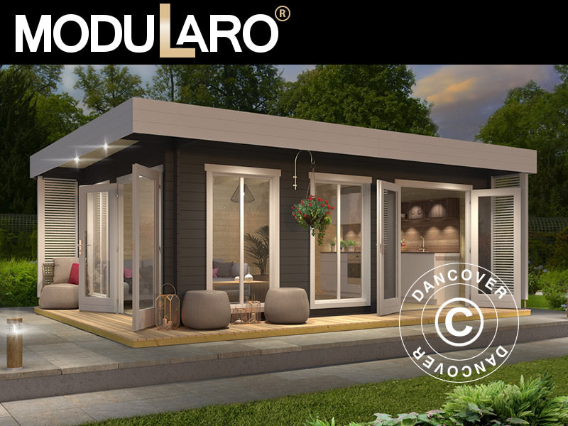 Domek drewniany Vienna, 5,7x3,8x2,45m, 40mm, Ciemny szary