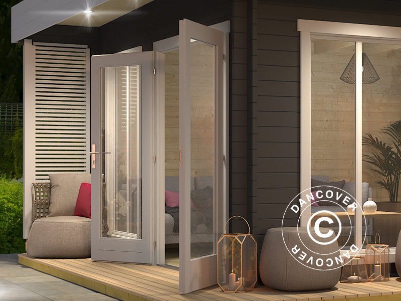 Domek drewniany Vienna, 5,7x3,8x2,45m, 40mm, Ciemny szary