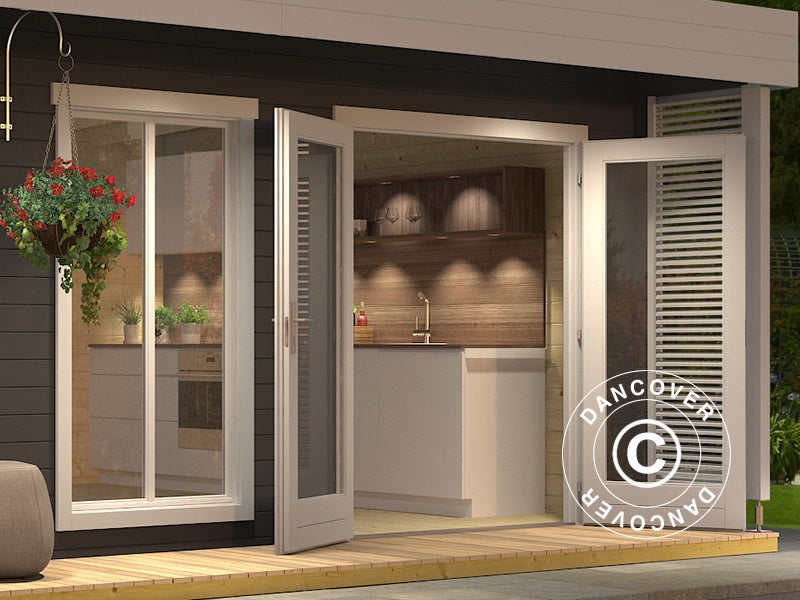 Domek drewniany Vienna, 5,7x3,8x2,45m, 40mm, Ciemny szary