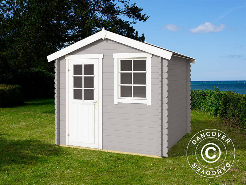 Drewniana szopa Lyon 2,3x2,3x2,34m, 28mm, 5,4m², Jasny szary