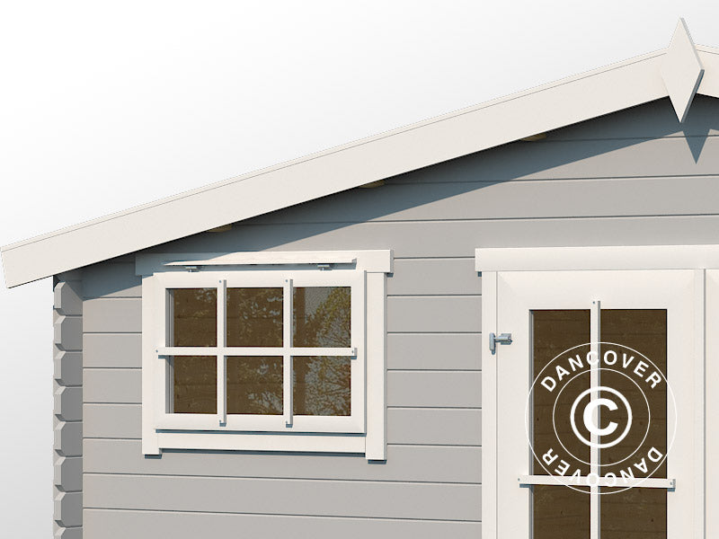 Drewniana szopa, domek Sandvika 4,8x2,92x2,45m, 28mm, 13,59m², Jasny szary