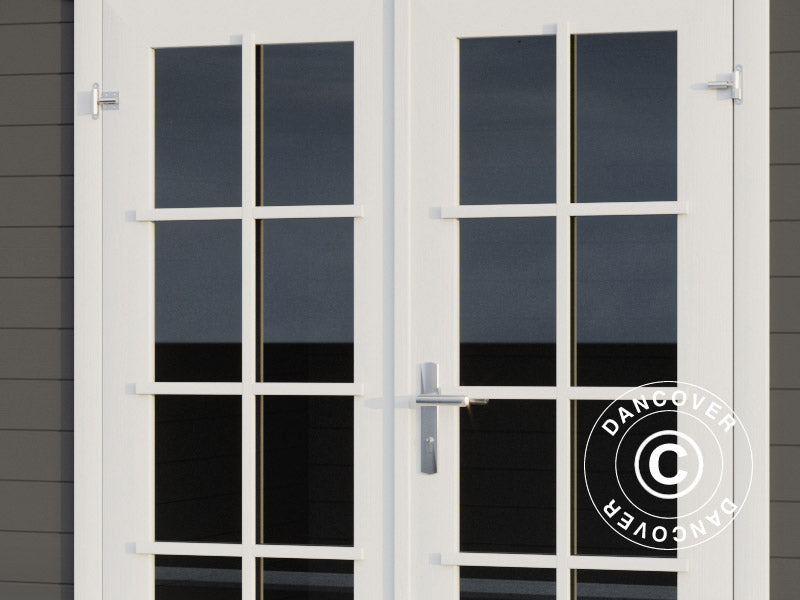 Drewniana szopa, domek Riga 4,25x2,8x2,22m, 34mm, 11,3m², Ciemny szary