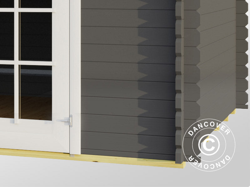 Drewniana szopa, domek Riga 4,25x2,8x2,22m, 34mm, 11,3m², Ciemny szary