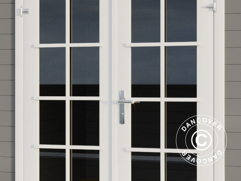 Drewniana szopa, domek Riga 4,25x2,8x2,22m, 34mm, 11,3m², Jasny szary