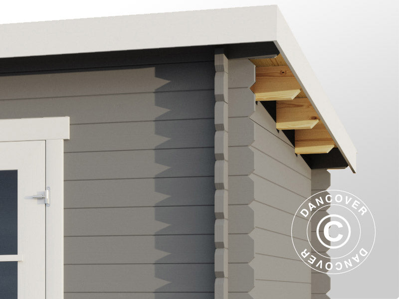 Drewniana szopa, domek Riga 4,25x2,8x2,22m, 34mm, 11,3m², Jasny szary