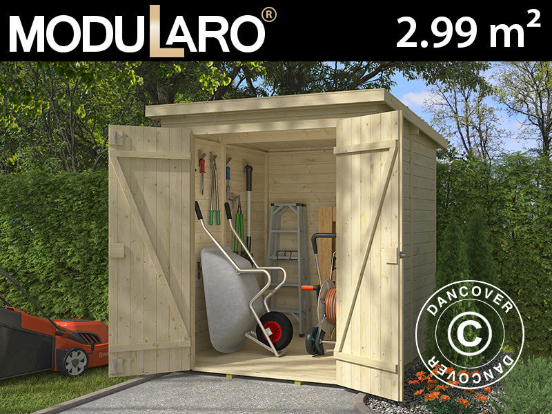 Szopa drewniana Ivalo 1,7x1,76x1,99m, 13mm, 2,99m², Naturalna