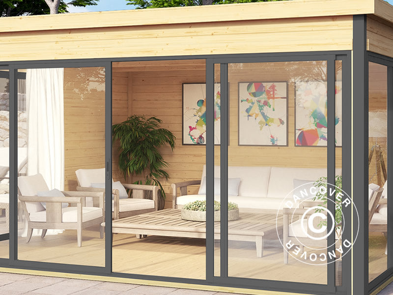 Domek drewniany Geneva, 4,18x4,18x2,39m, 44mm, Naturalny