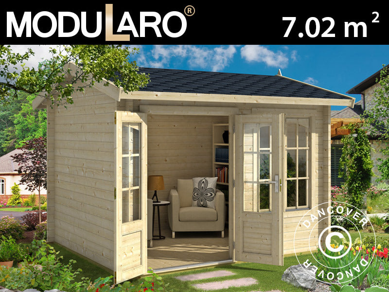 Domek drewniany Stavanger 3x2,5x2,45m, 44mm, Naturalny