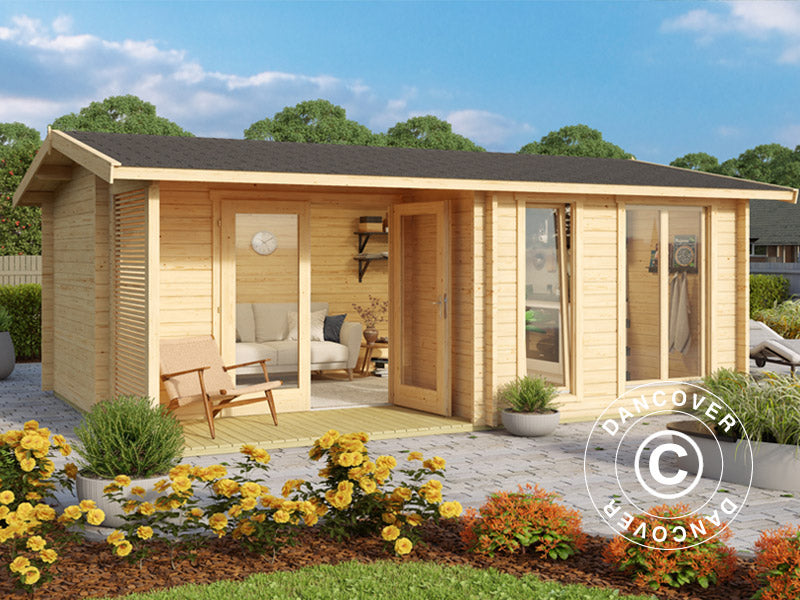 Domek drewniany Talsi 5,2x3,7x2,51m, 44mm, Naturalny