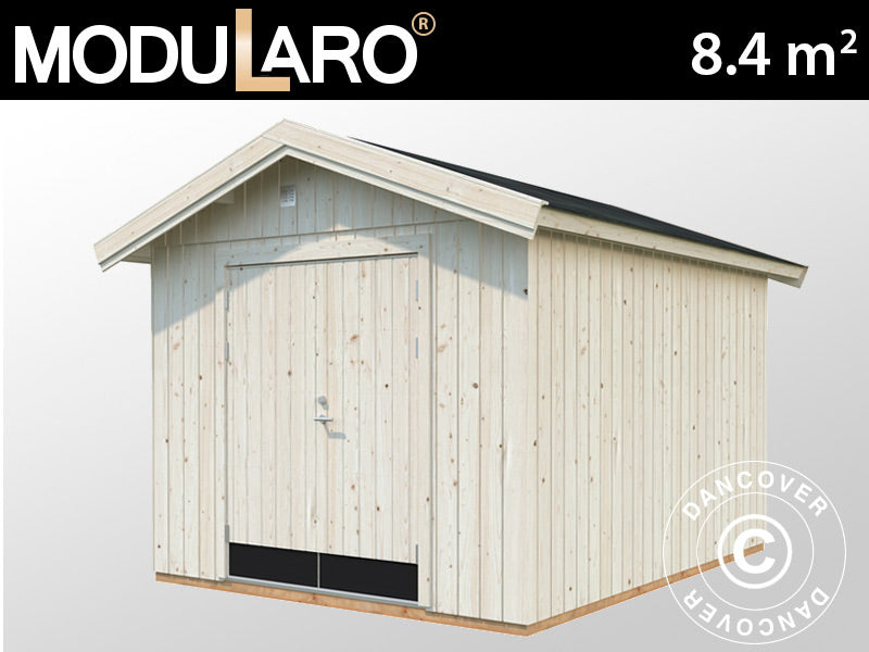 Szopa drewniana z podłogą, 2,75x3,44x2,67m, 8,4m², Naturalny