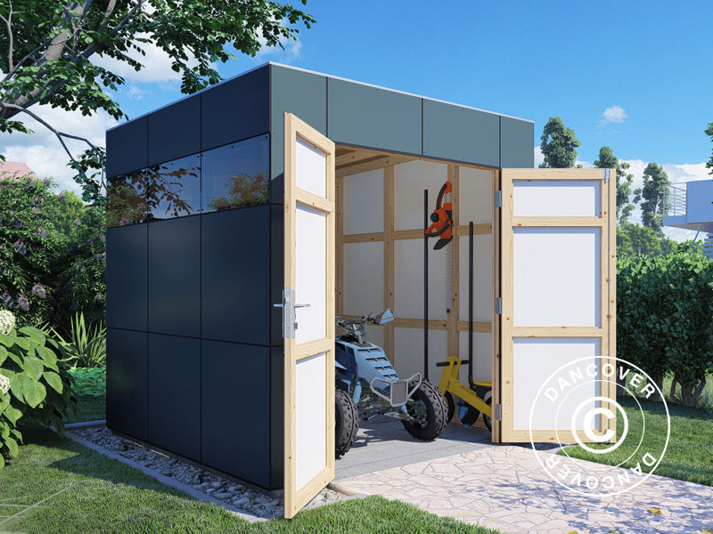 Drewniana szopa, Bertilo HPL 1, 2,3x2,28x2,3m, 5,24m², Antracyt/Biały