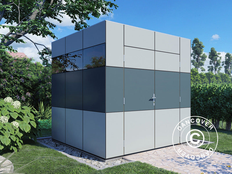 Drewniana szopa, Bertilo HPL 1, 2,3x2,28x2,3m, 5,24m², Antracyt/Szary