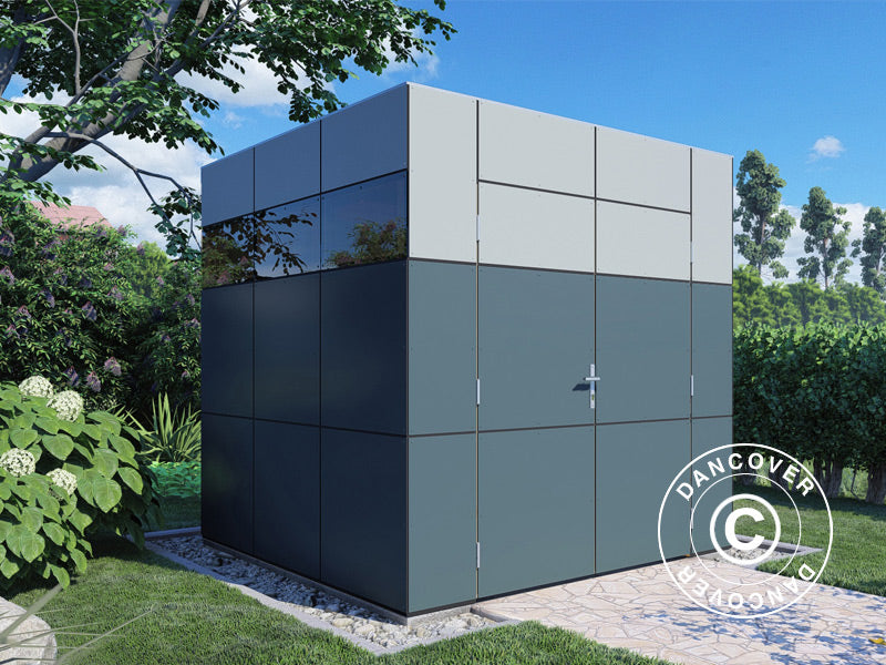 Drewniana szopa, Bertilo HPL 1, 2,3x2,28x2,3m, 5,24m², Antracyt/Szary