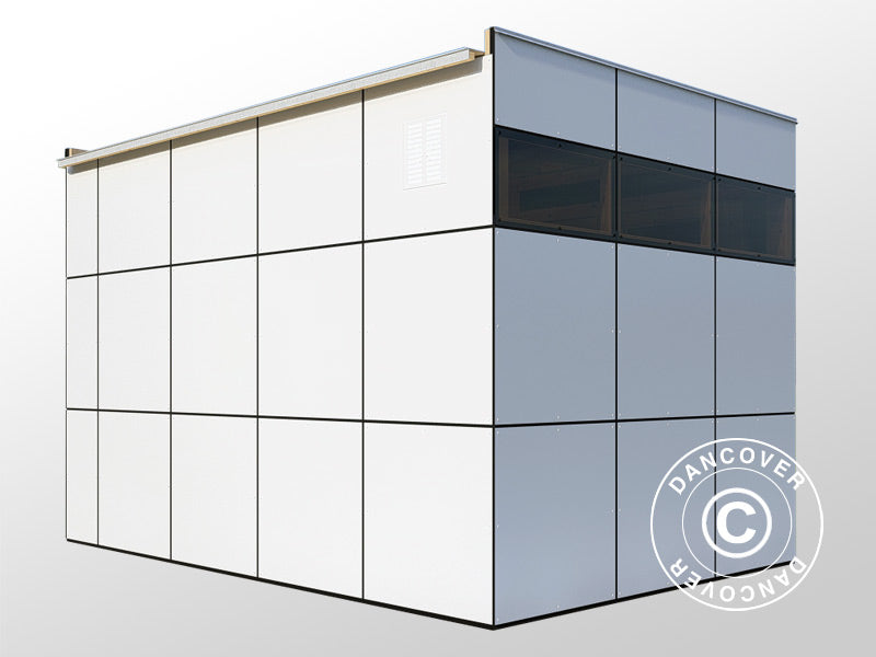 Drewniana szopa, Bertilo HPL 2, 3,45x2,28x2,3m, 7,86m², Antracyt/Biały