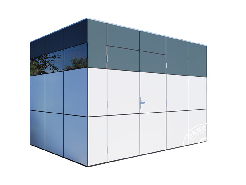 Drewniana szopa, Bertilo HPL 2, 3,45x2,28x2,3m, 7,86m², Antracyt/Biały