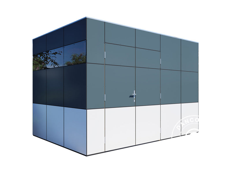 Drewniana szopa, Bertilo HPL 2, 3,45x2,28x2,3m, 7,86m², Antracyt/Biały