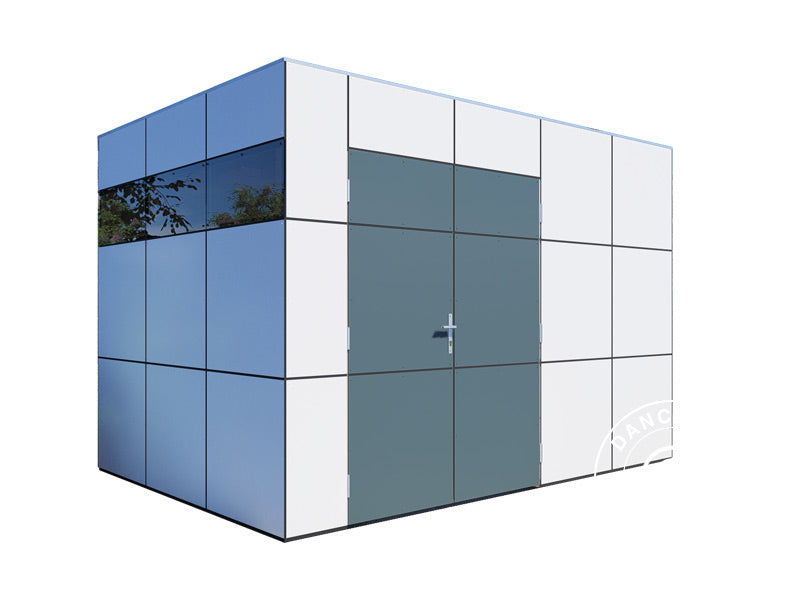 Drewniana szopa, Bertilo HPL 2, 3,45x2,28x2,3m, 7,86m², Antracyt/Biały