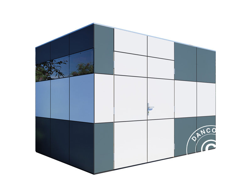 Drewniana szopa, Bertilo HPL 2, 3,45x2,28x2,3m, 7,86m², Antracyt/Biały