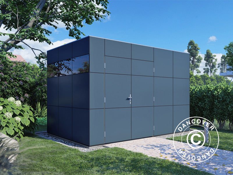 Drewniana szopa, Bertilo HPL 2, 3,45x2,28x2,3m, 7,86m², Antracyt/Szary