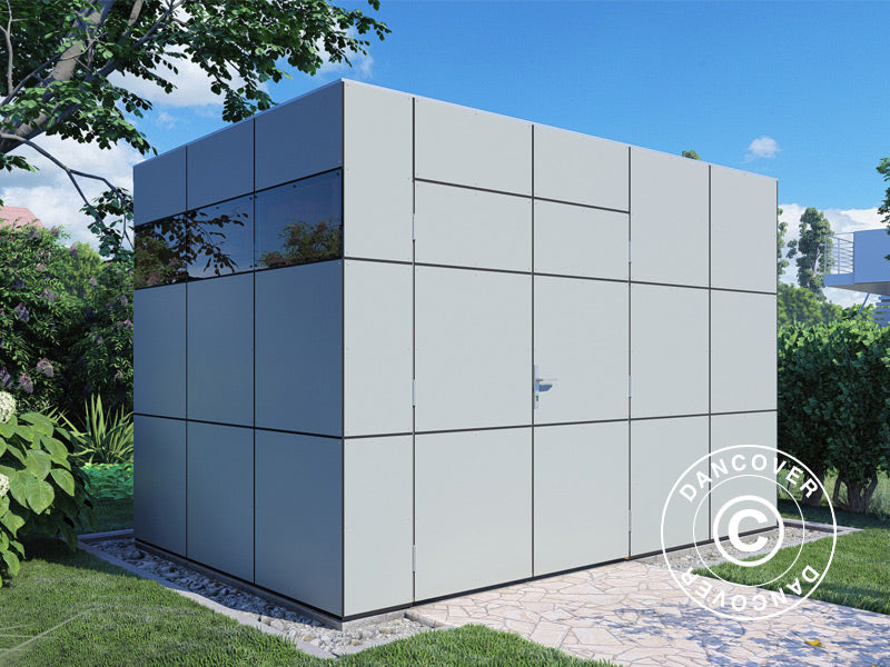 Drewniana szopa, Bertilo HPL 2, 3,45x2,28x2,3m, 7,86m², Antracyt/Szary