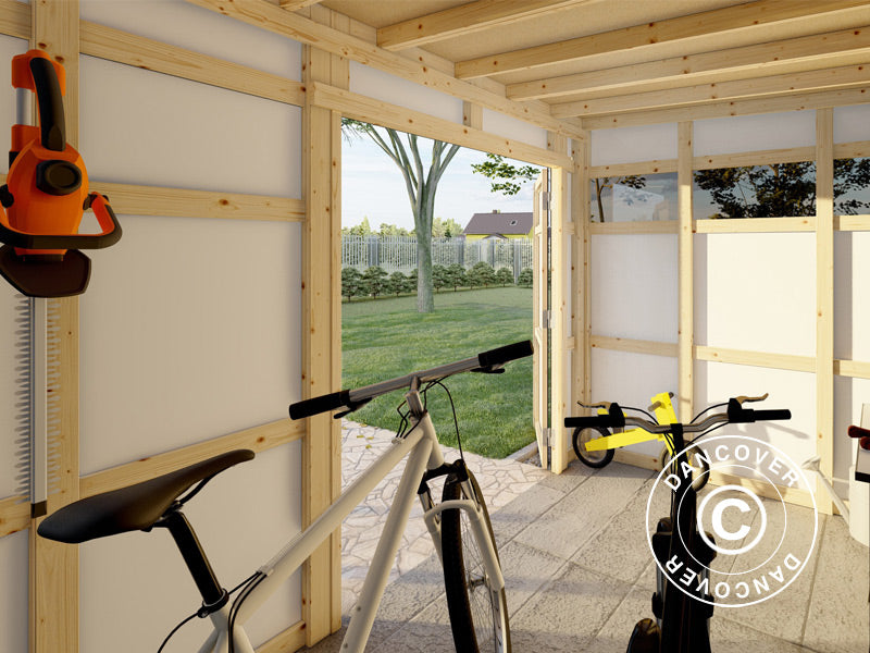 Drewniana szopa, Bertilo HPL 2, 3,45x2,28x2,3m, 7,86m², Antracyt/Szary