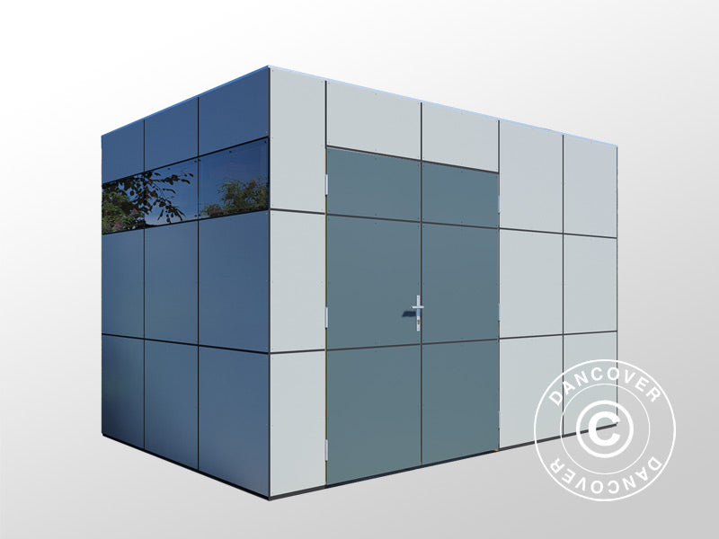 Drewniana szopa, Bertilo HPL 2, 3,45x2,28x2,3m, 7,86m², Antracyt/Szary