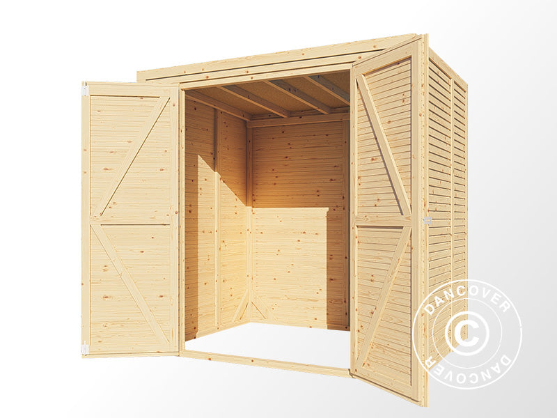 Szopa drewniana, Bertilo Cubico 2, 2,07x1,57x2,08m, 3,2m², Naturalne drewno