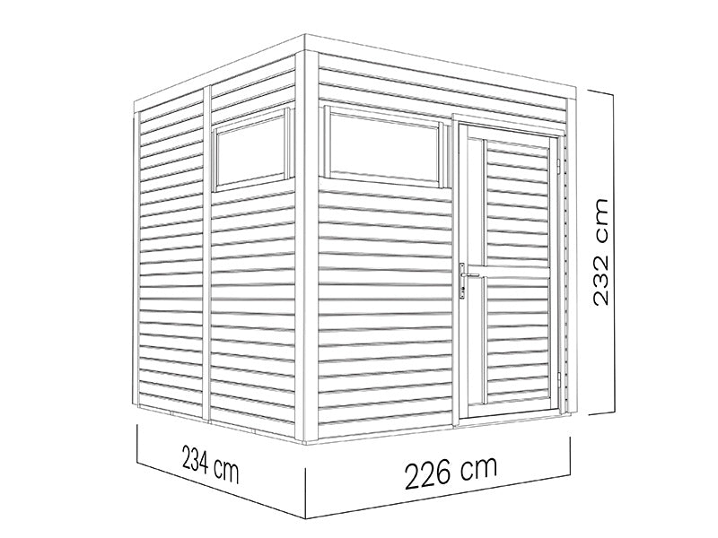 Szopa drewniana, Bertilo Cubus 2, 2,26x2,34x2,32m, 5,3m², Naturalne drewno