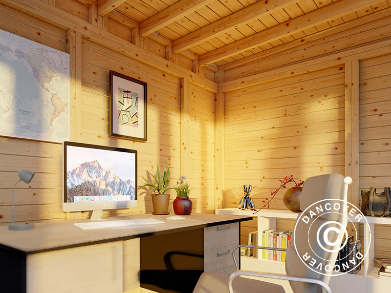 Domek drewniany, Bertilo Cubus 3O, 3,37x2,34x2,32m, Naturalne drewno