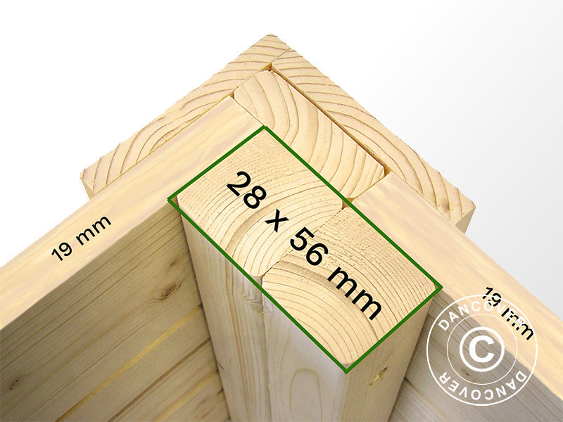 Domek drewniany, Bertilo Melrose, 2,02x2,07x2,15m, Naturalne drewno