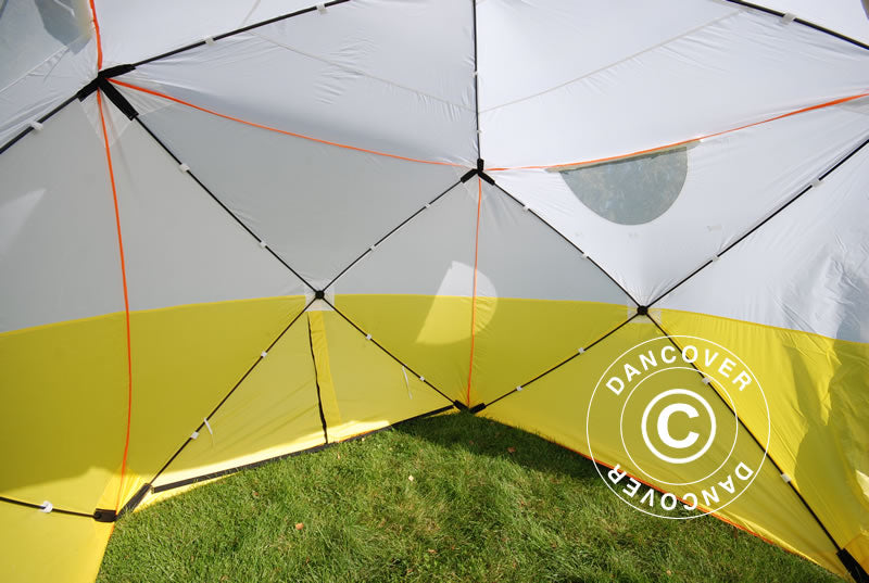 Namiot roboczy, FleXshelter PRO+, 2,5x2,5x2m, PVC, Trudnopalny, Źółto-Biały