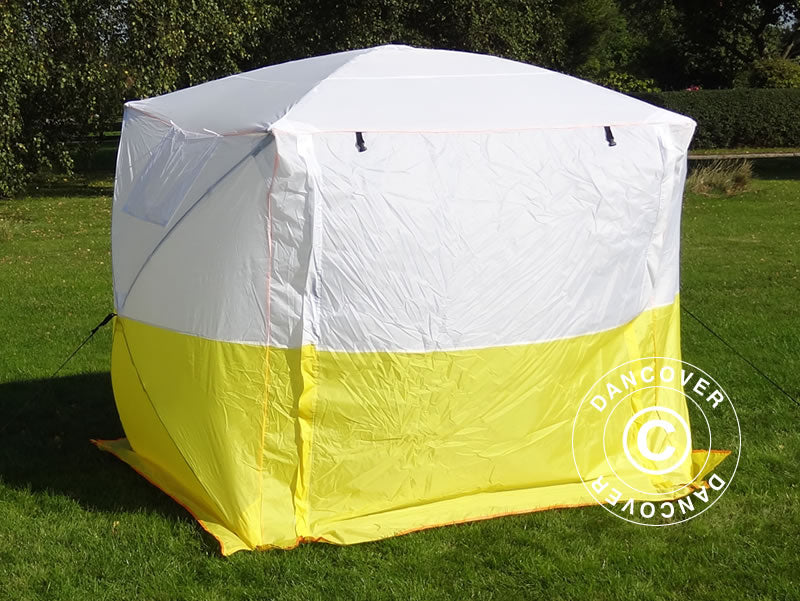 Namiot roboczy, FleXshelter Basic, 1,8x1,8x2m, Trudnopalny, Źółto-Biały