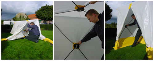 Namiot roboczy, FleXshelter PRO, Type 5S, 3,5x3,5x2,15m, Bialy/zólty