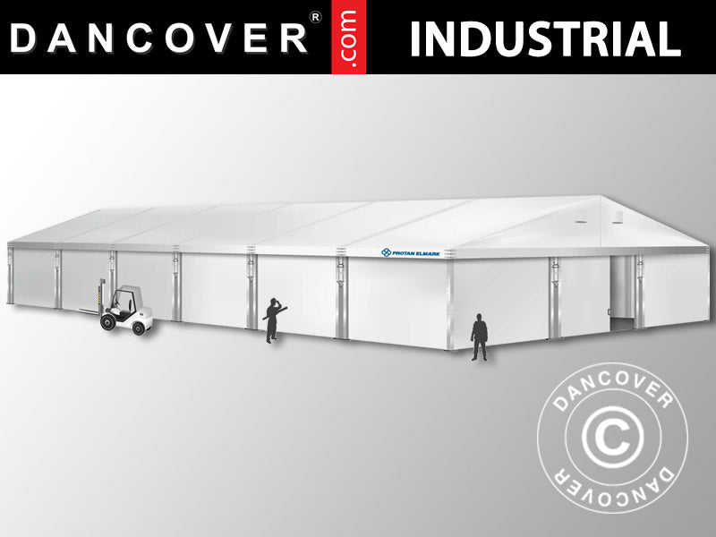 Budynek magazynowy Alu 15x30x6,53m z drzwiami przesuwnymi, PCV, biały