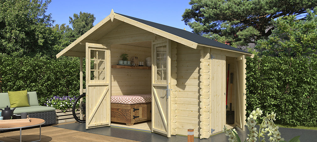 Drewniana szopa ogrodowa