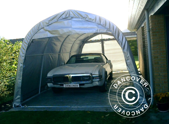 Plandeka, podłoga z plandeki - namiot garaż 3,8x6,1m PCV, Szary