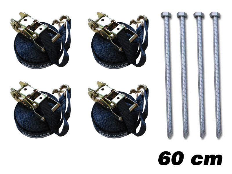 Zestaw zabezpieczający 4 (kotwy mocujące 60cm & pasy zabezpieczające)