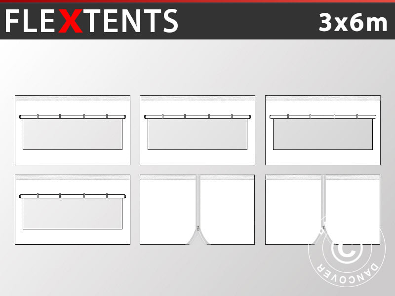 Flext. Pro 3x6 Sidewallkit 4win/2zip White GL